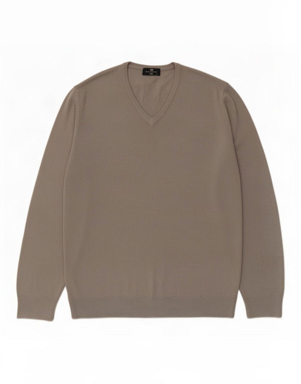 Marks & Spencer Męski sweter XL z dekoltem w kształcie litery V, niebieski i szary, akrylowy