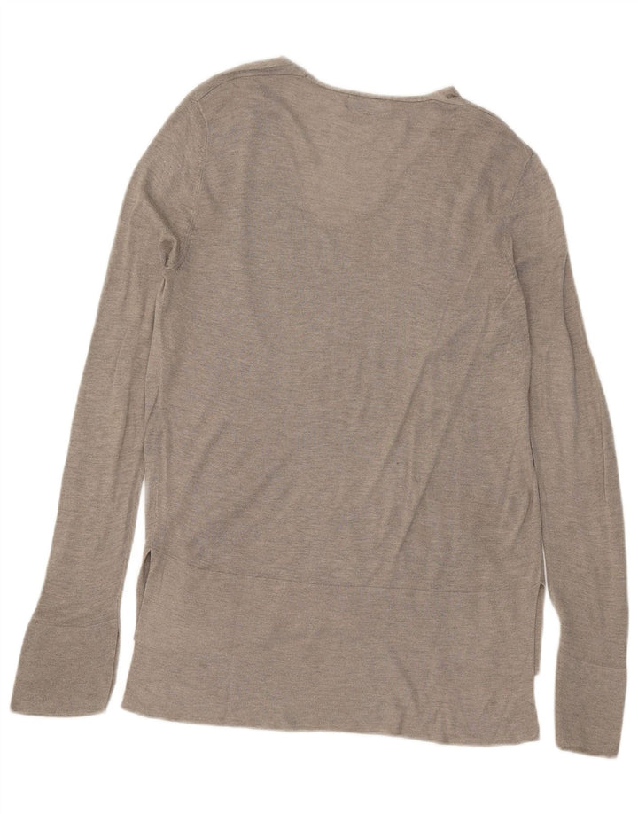 Sweter damski ZARA z dekoltem w kształcie litery V, UK 10, mały, szary