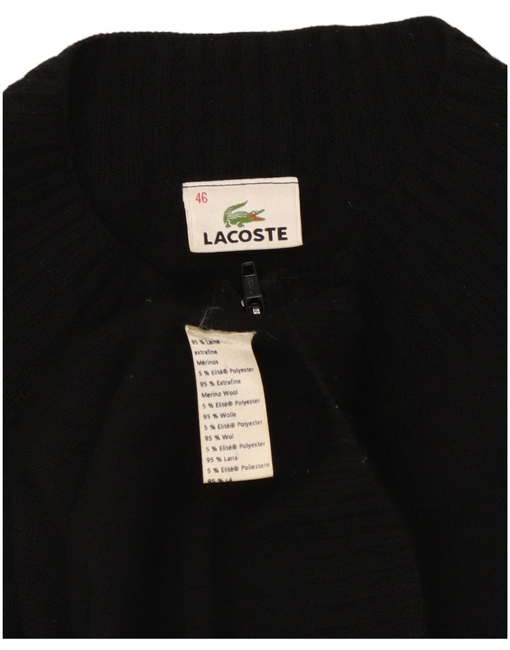 Lacoste Damski sweter rozpinany Rozmiar 46 XL Czarna wełna