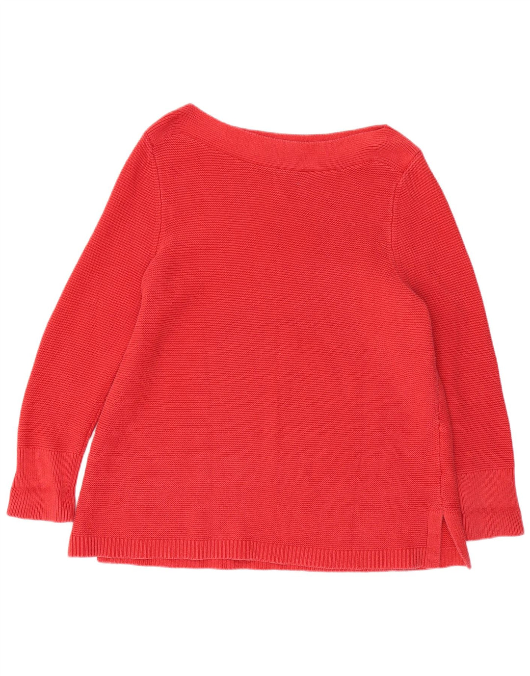 WHITE STUFF Damski sweter z dekoltem w łódkę UK 22 3XL Czerwona bawełna