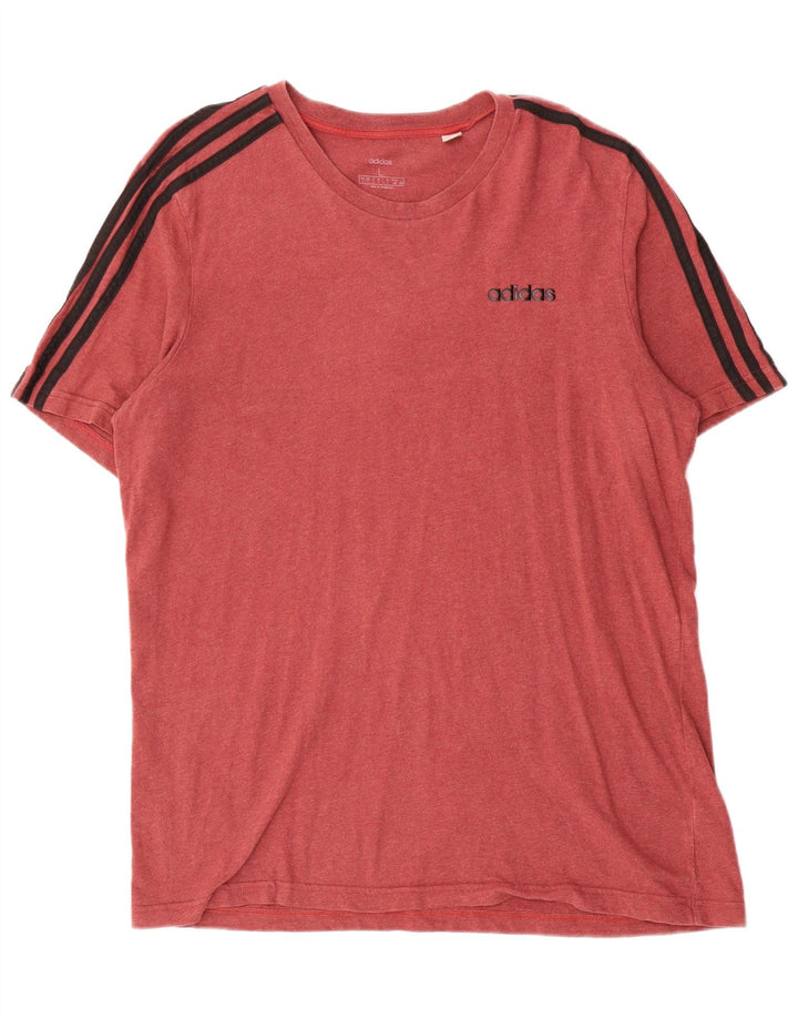 Adidas Męska Koszulka Top Duża Czerwona Bawełna