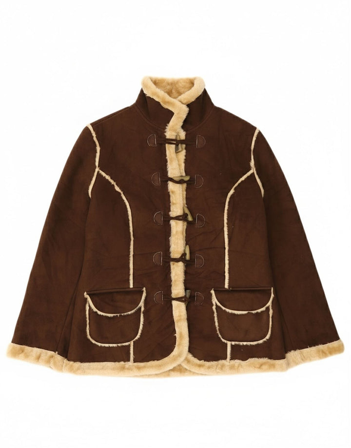 Damska kurtka shearling Vivien Caron UK 16, duża brązowa