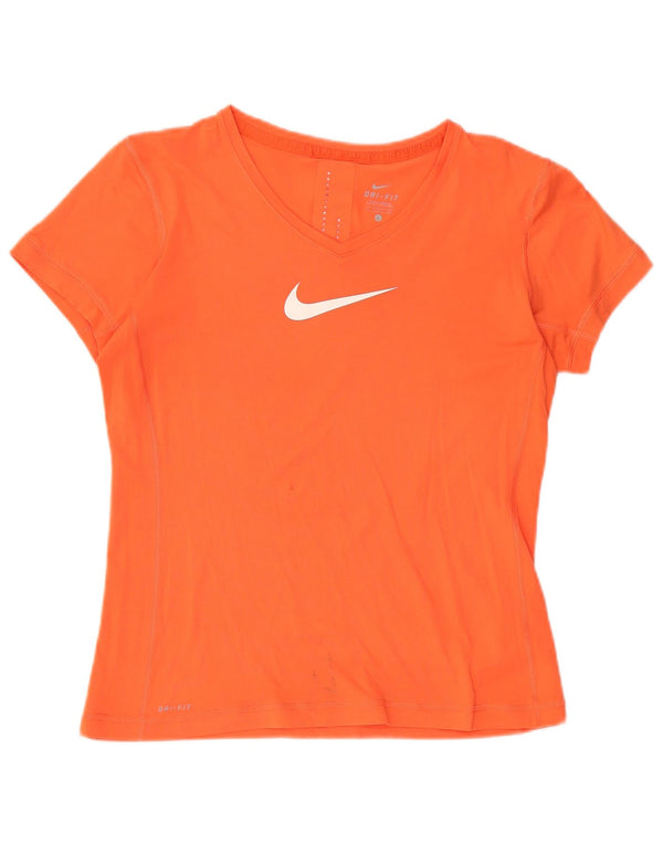 Damska koszulka Nike Dri Fit Graphic Top UK 14, duża, pomarańczowa