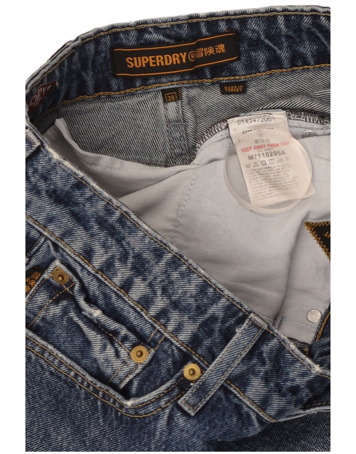 Damskie spodenki jeansowe SUPERDRY W28 Średni niebieski, bawełniany