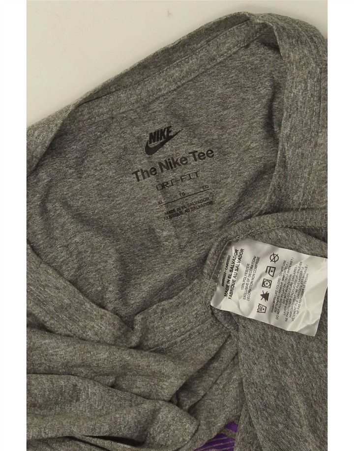 Męska koszulka Nike Dri Fit z grafiką, góra XL, szary poliester