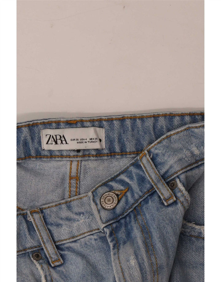 Damskie spodenki jeansowe Zara w trudnej sytuacji EU 36 XS W26 niebieskie