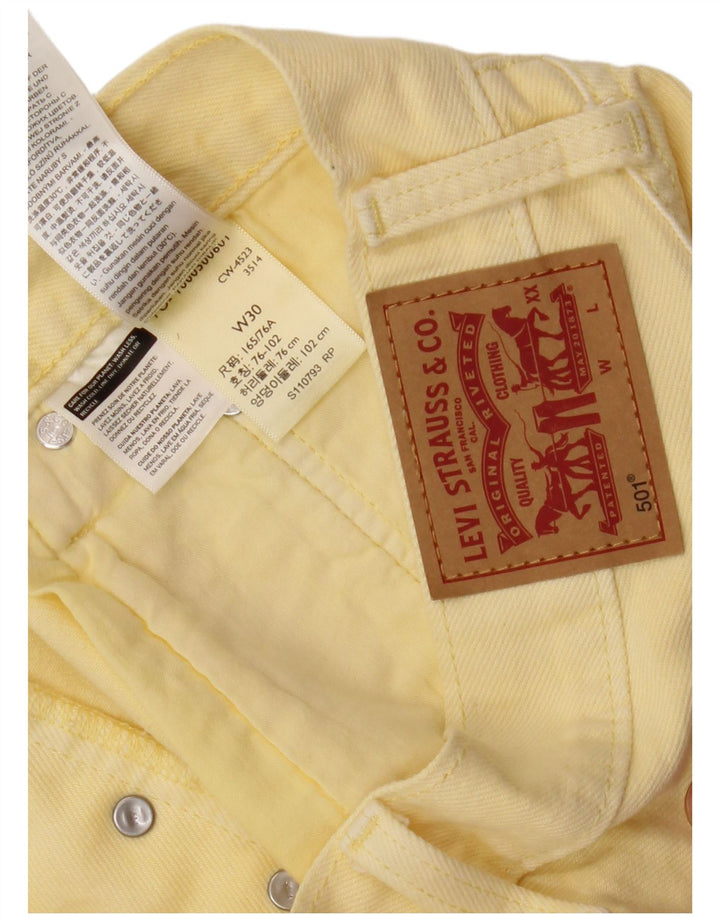 Damskie spodenki jeansowe LEVI'S 501 W30 Średnio-żółta bawełna