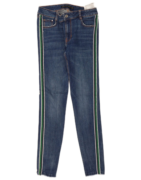 Damskie jeansy skinny Zara EU 38 Small W28 L27 Niebieskie bawełniane paski