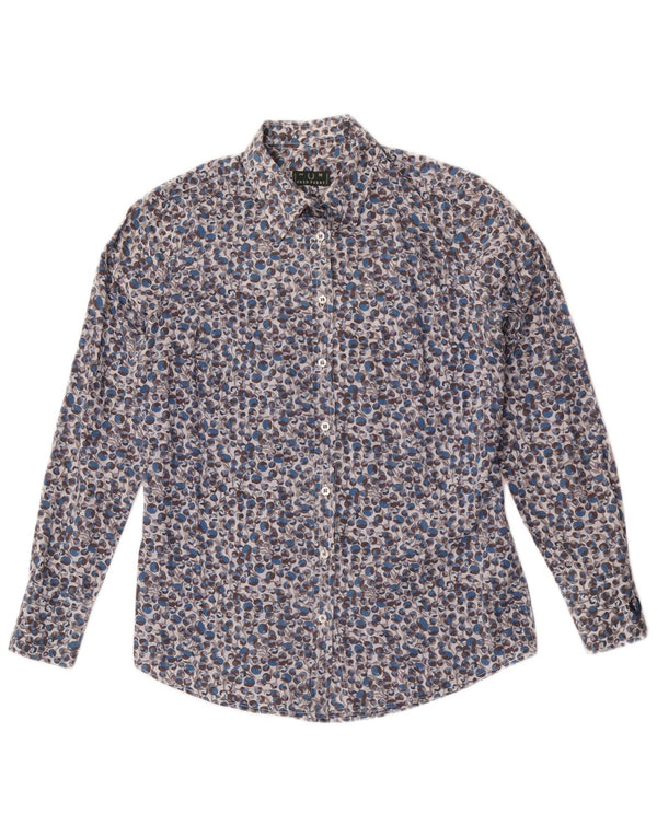 Koszula damska Fred Perry UK 14 Średni niebieski z bawełny w kwiaty