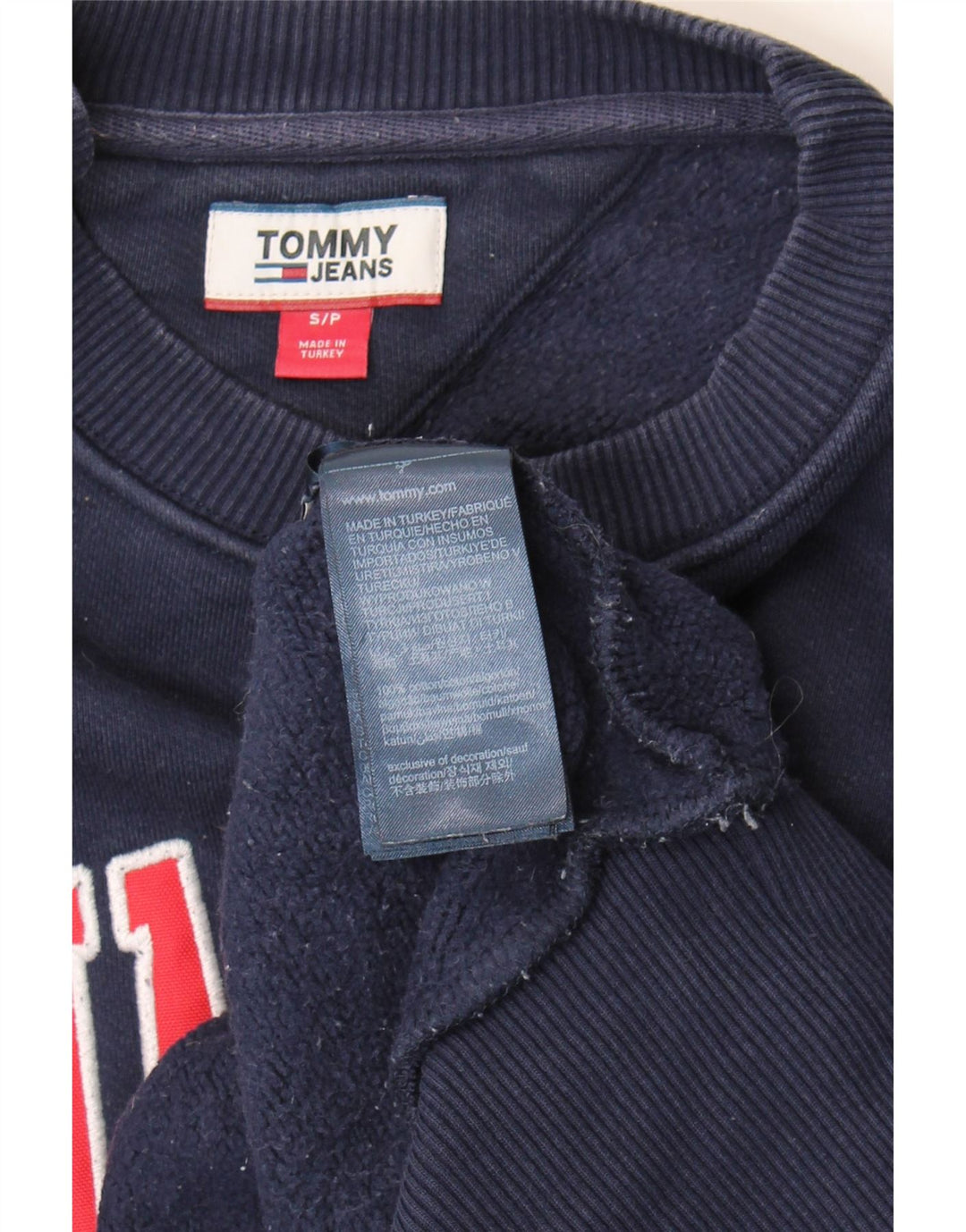Damska bluza oversize Tommy Hilfiger UK 10, mała, granatowa