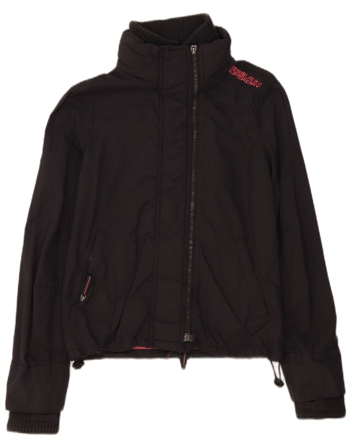 Damska kurtka bomber Superdry UK 14, średni czarny nylon