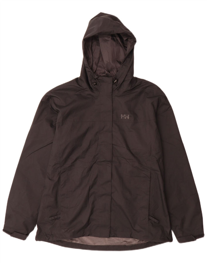 Damska kurtka przeciwdeszczowa z kapturem Helly Hansen UK 18 XL, czarny poliester