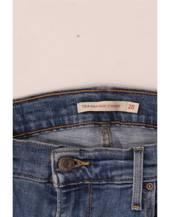 Damskie jeansy Levi's 724 z wysokim stanem i prostym W28 L28 Niebieskie