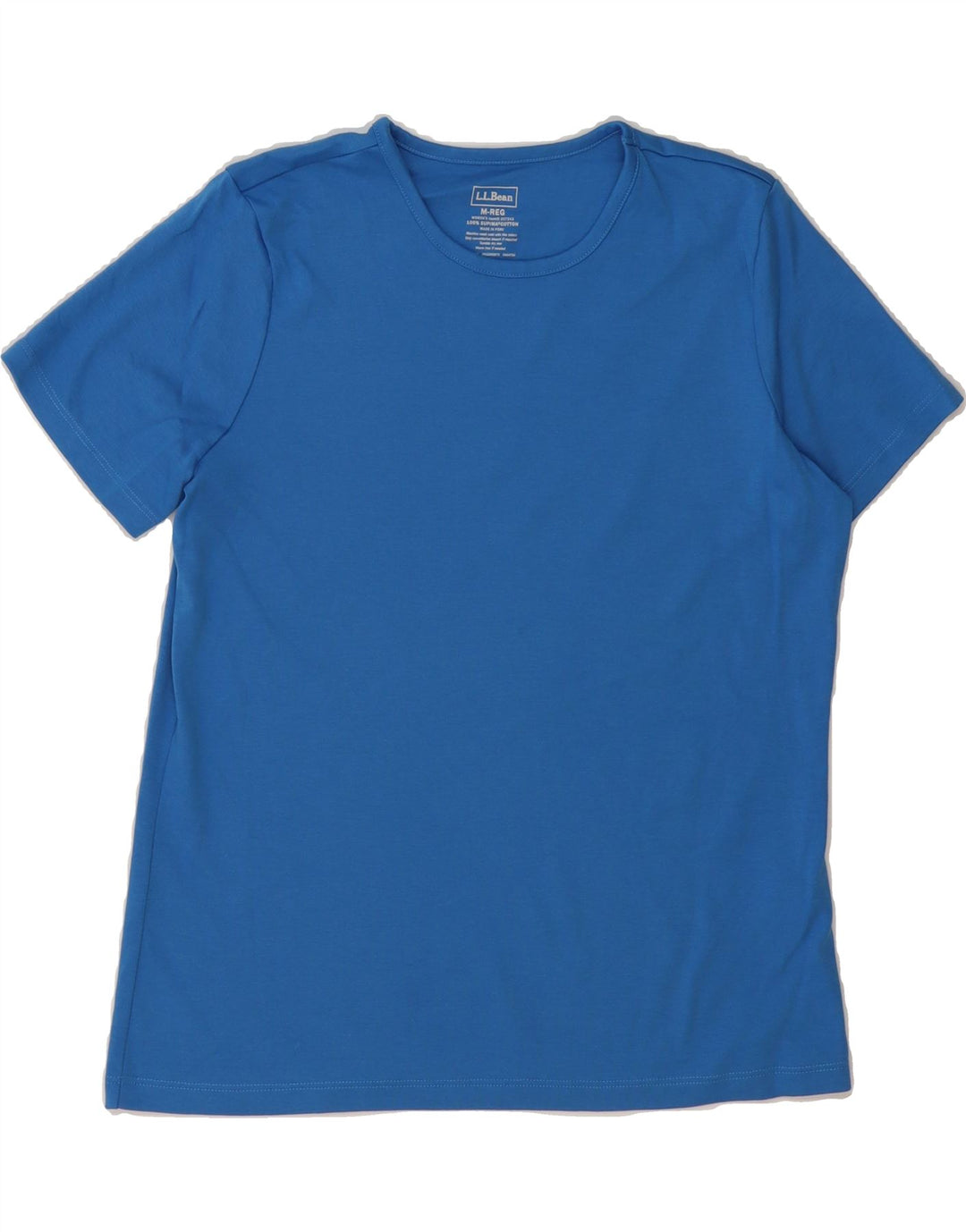 L.L.BEAN Womens T-Shirt Top UK 14 Medium Blue Cotton Vintage L.L.Bean and Second-Hand L.L.Bean from Messina Hembry 