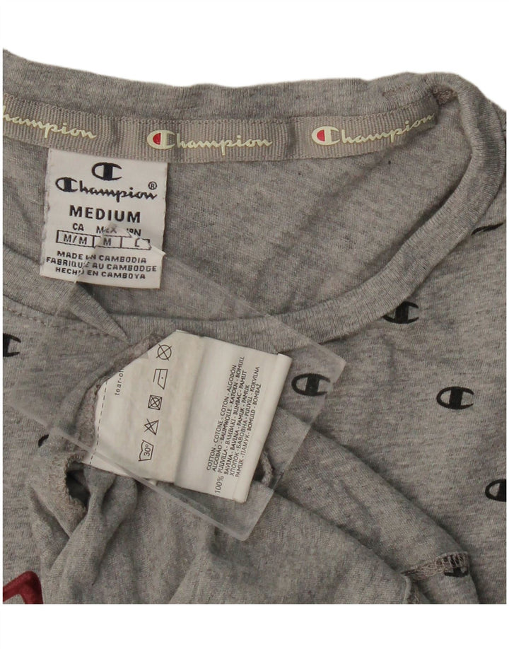 Damska koszulka graficzna CHAMPION Top UK 12, średnia szara bawełna