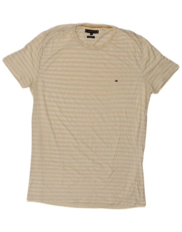 T-shirt męski slim fit Tommy Hilfiger, top XL, beżowa, bawełniana w paski
