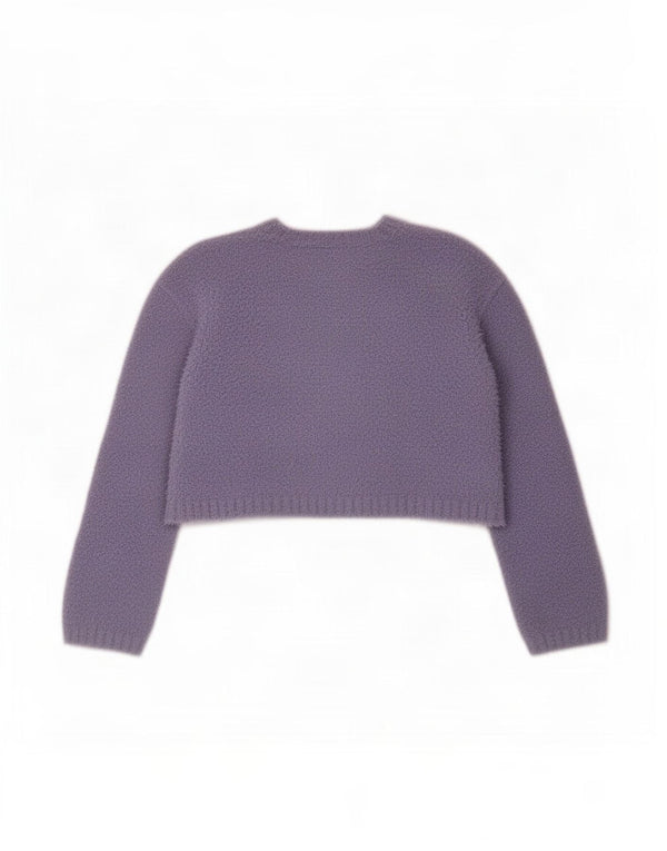 Damski sweter Benetton Crop Boat Neck Sweter UK 14 Średni Fiolet