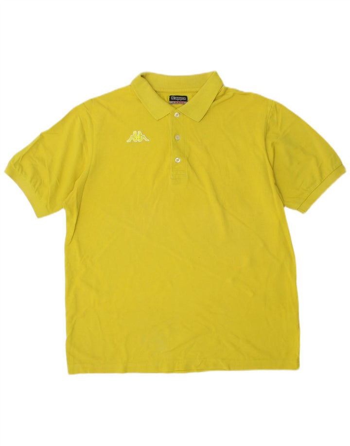KAPPA Mens Polo Shirt Large Yellow Cotton