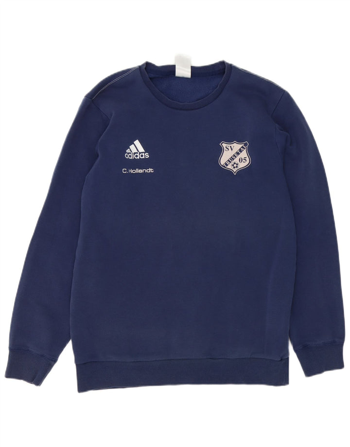 Męska bluza Adidas z grafiką, średnia, granatowa, bawełniana