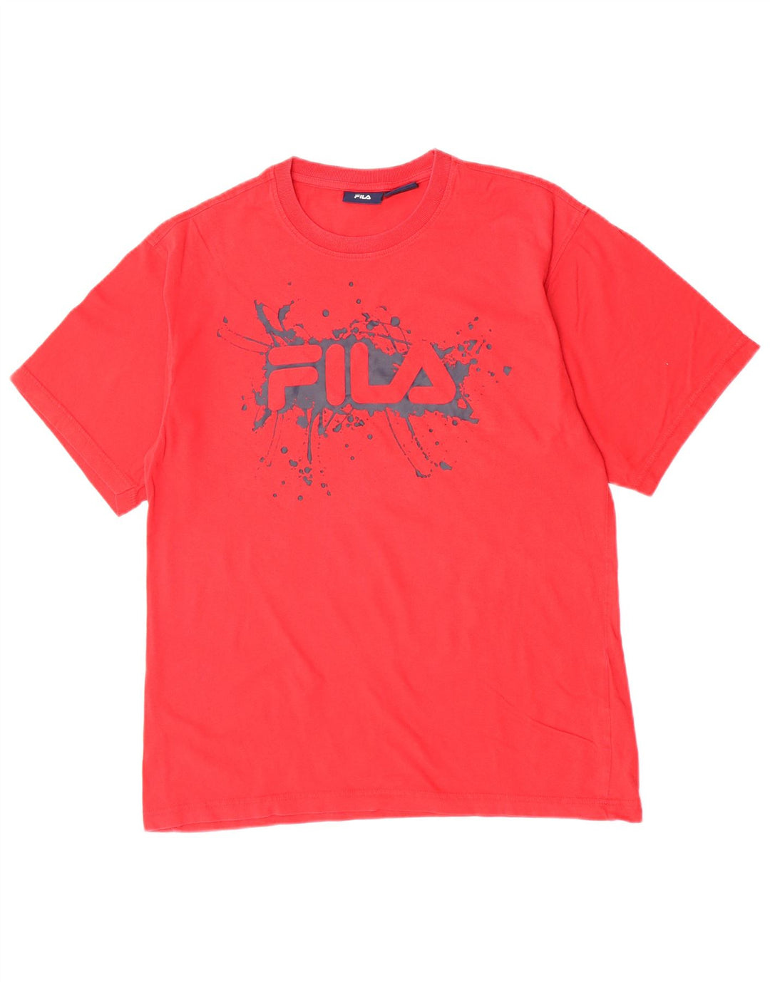 Męski T-shirt z grafiką Fila, duży, czerwony, bawełniany