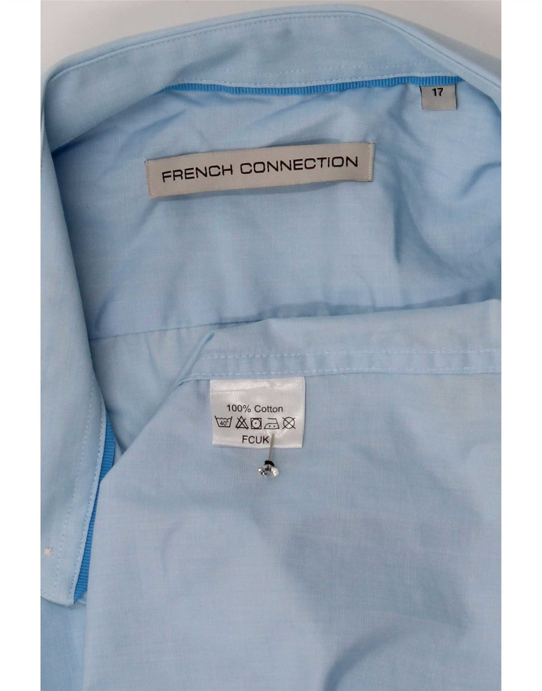Koszula męska French Connection, rozmiar 17 XL, niebieska, bawełniana