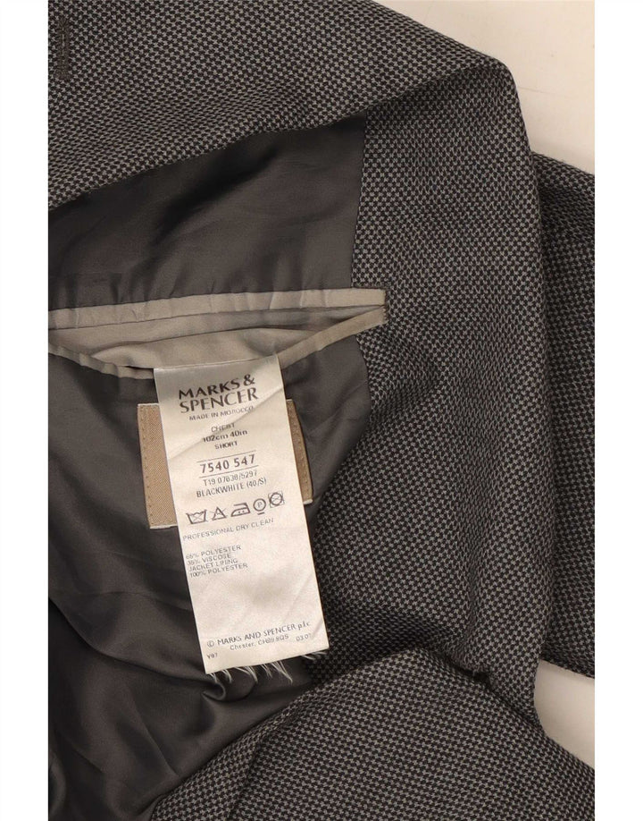 Marks & Spencer Męska marynarka zapinana na 2 guziki, UK 40, średni szary poliester