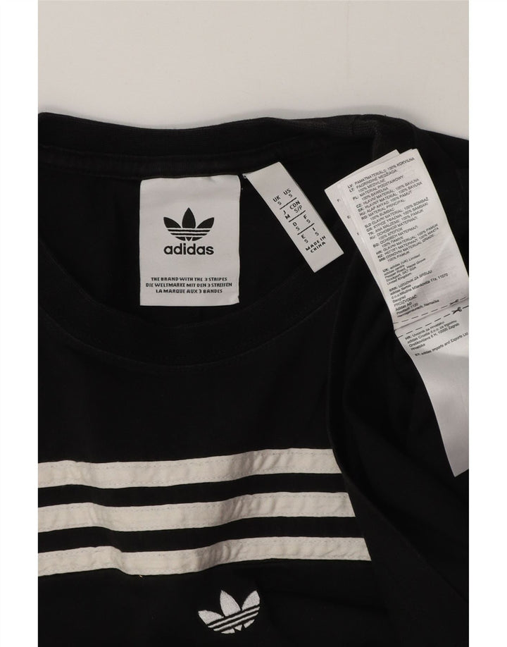 Adidas Męska Koszulka Top Mała Czarna Bawełna