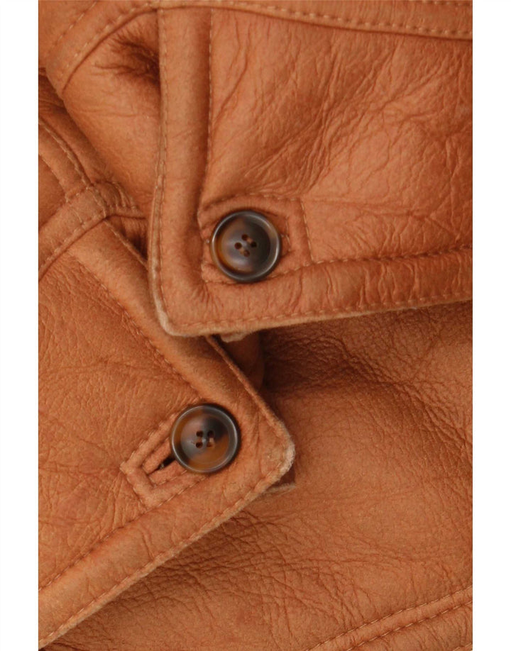 Vintage męska kurtka shearling IT 54 2XL brązowa