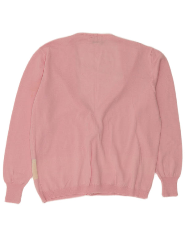 Sweter damski VINTAGE UK 14 w kolorze średniego różu, nowa wełna