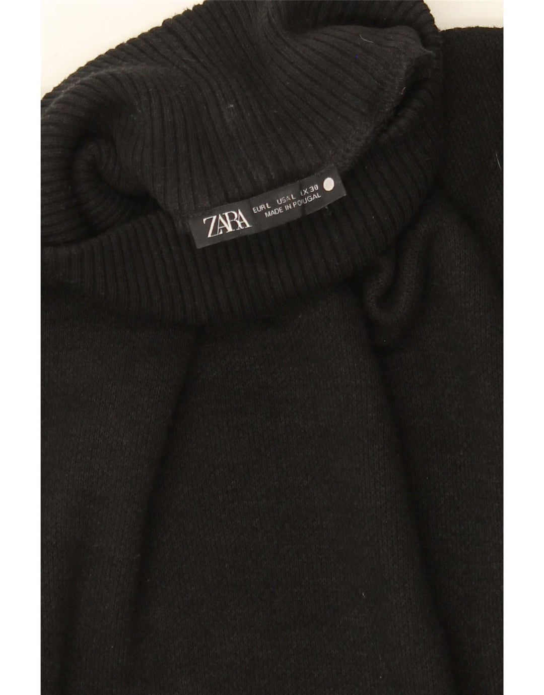 Sweter damski Zara Crop Oversize z golfem UK 14, duży, czarny