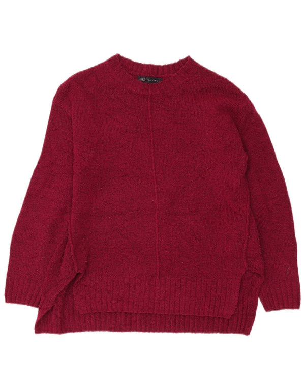 Marks & Spencer Damski sweter z dekoltem w łódkę, UK 10, mały, bordowy