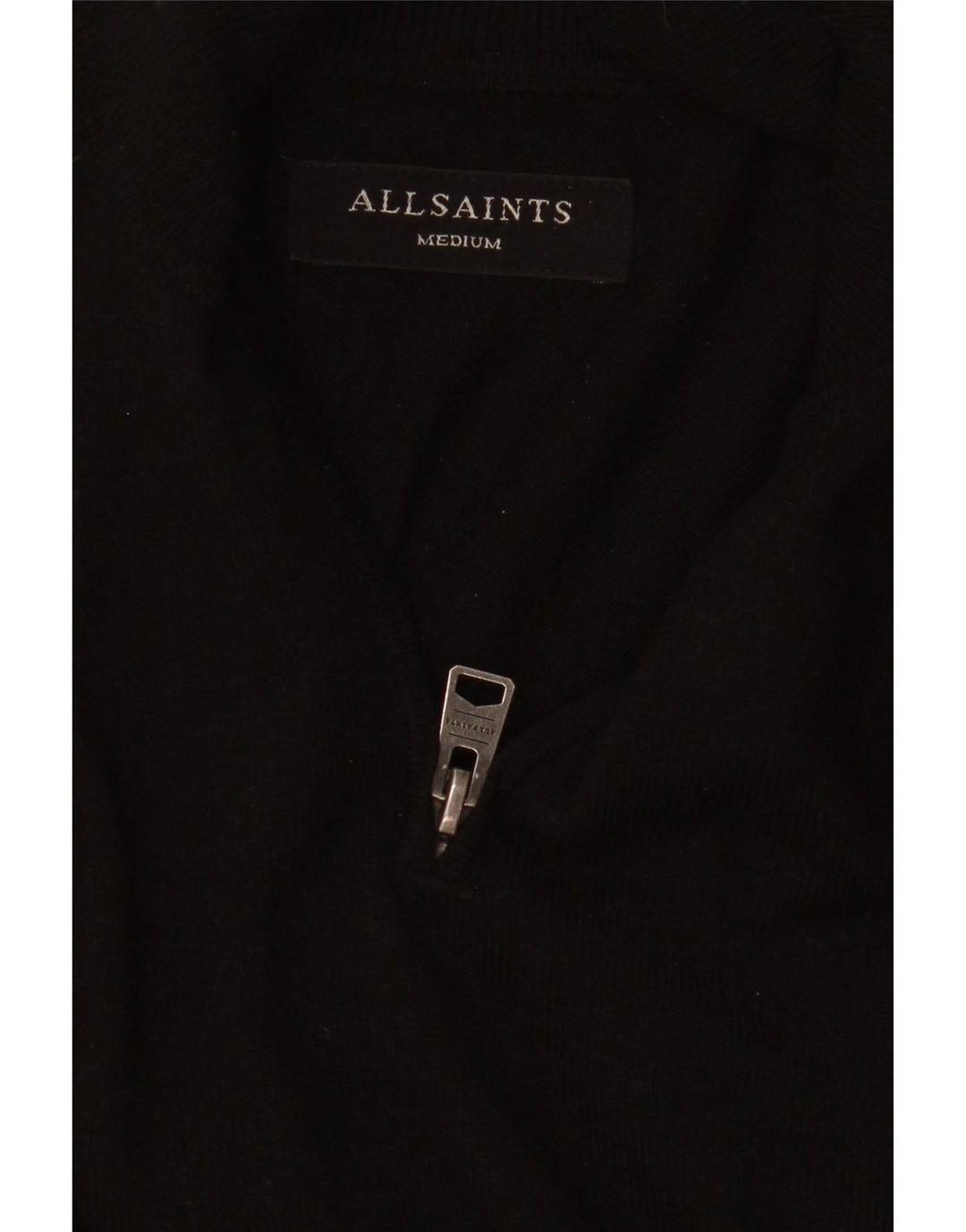 Męski sweter z zamkiem błyskawicznym All Saints, średni czarny