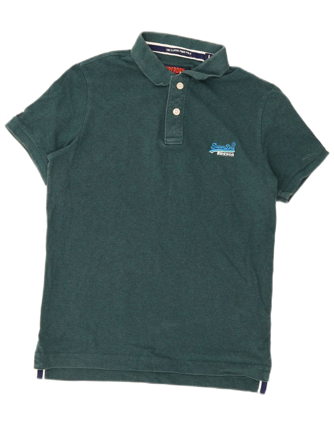 Męska koszulka polo Superdry, duża, zielona, bawełniana