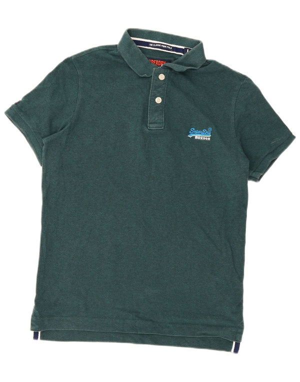 Męska koszulka polo Superdry, duża, zielona, bawełniana