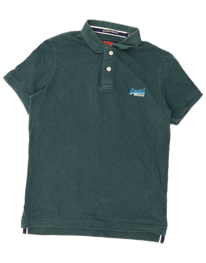 Męska koszulka polo Superdry, duża, zielona, bawełniana