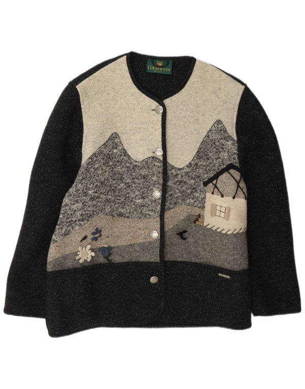 Sweter damski Giesswein o nowatorskim kroju, UK 18 XL, szary, blok kolorów