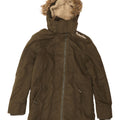 SUPERDRY Damska kurtka parka z kapturem i grafiką, UK 12, średnia bawełna khaki