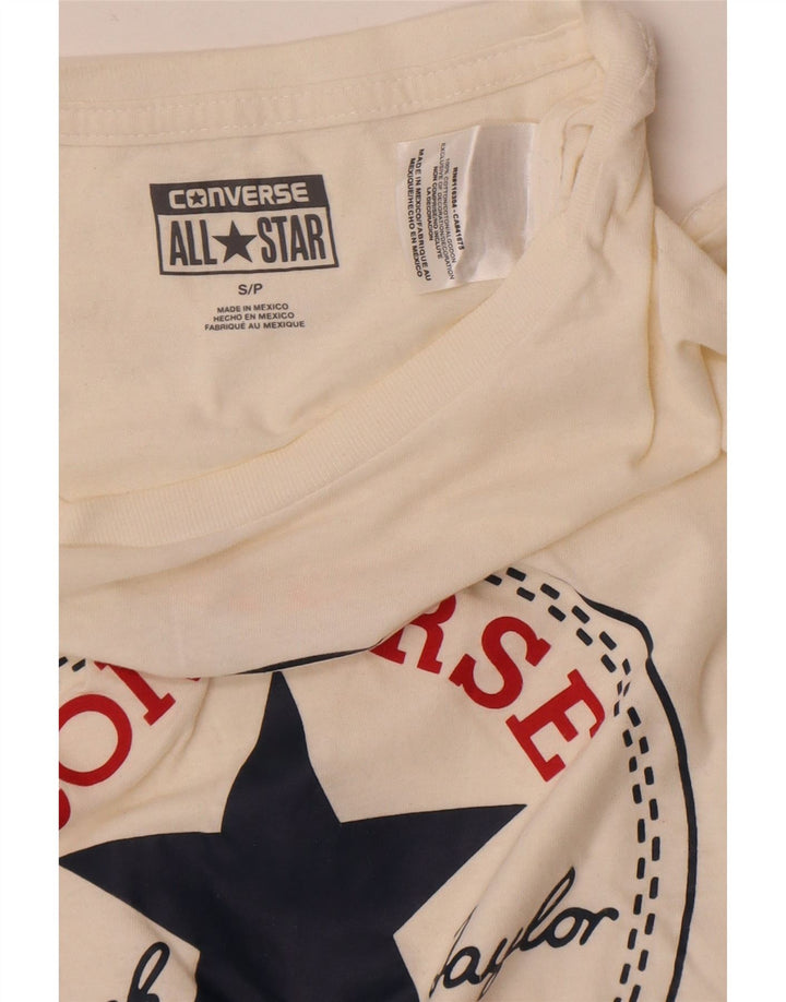 Męska koszulka Converse z grafiką, mała, bawełniana w kolorze złamanej bieli