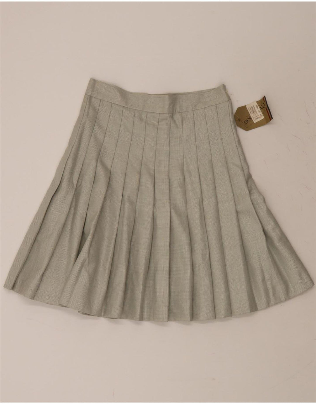 PAR AVION Womens Pleated Skirt IT 44 Medium W28 Grey Check Vintage Par Avion and Second-Hand Par Avion from Messina Hembry 