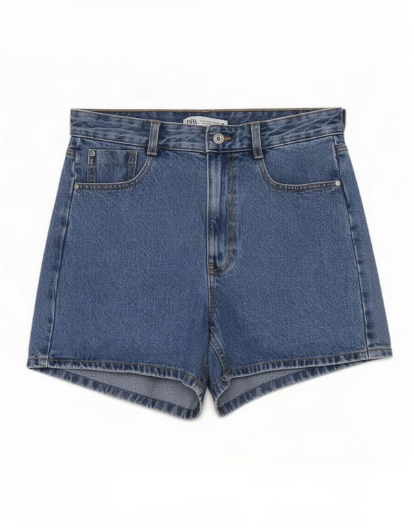 Damskie spodenki jeansowe z wysokim stanem Zara EU 38 Small W28, niebieska bawełna