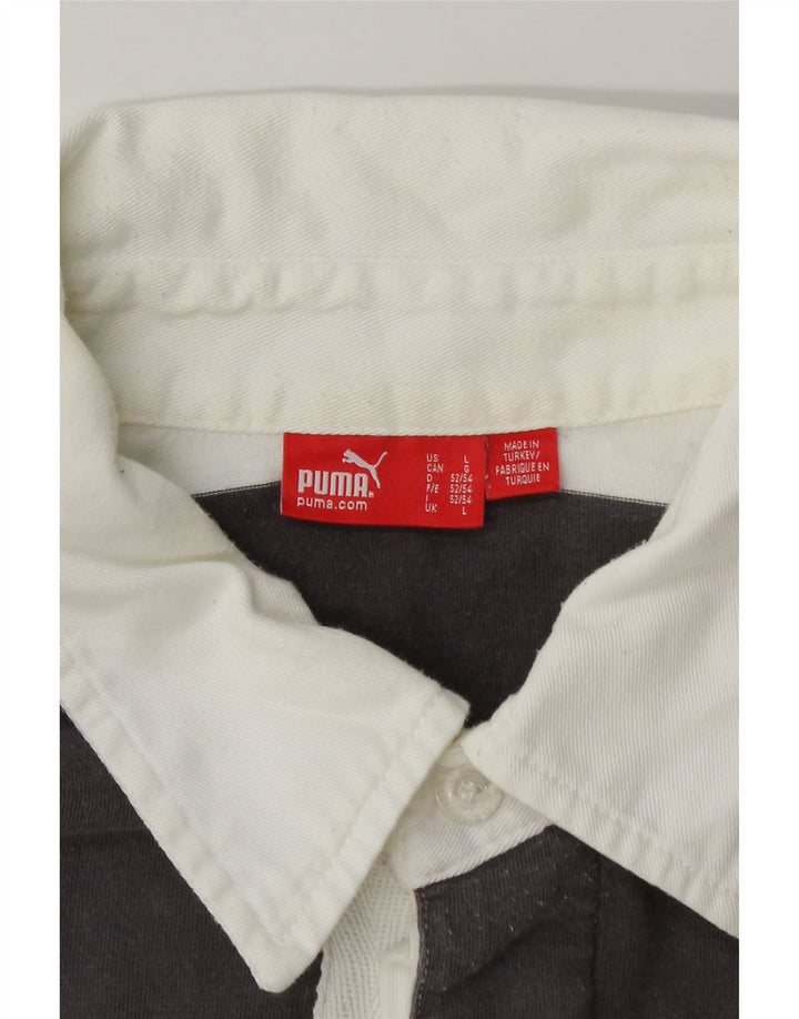 Męska koszulka polo do rugby PUMA z długimi rękawami i dużymi, kolorowymi paskami