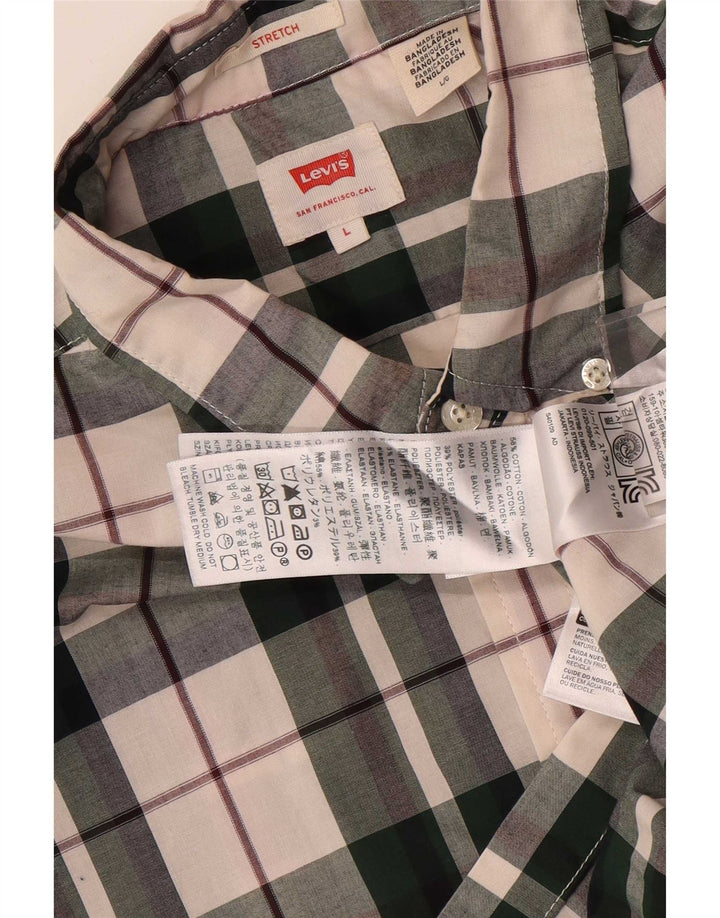 Męska koszula Levi's ze stretchem, duża, wielokolorowa, bawełniana w kratę