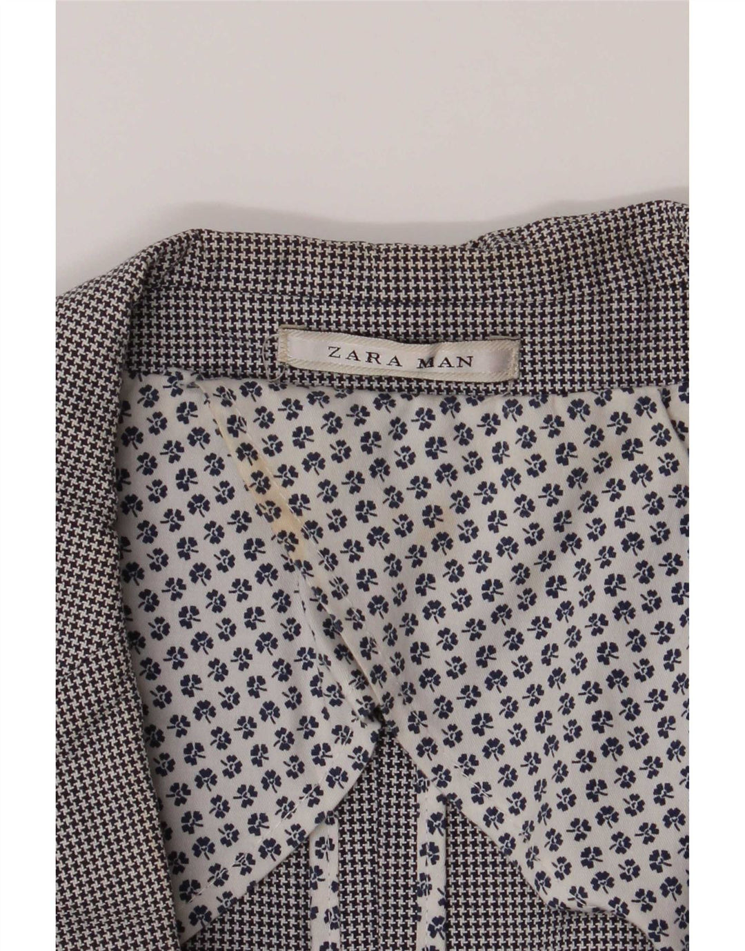Zara Męska marynarka zapinana na 2 guziki UK 40, duża, szara, bawełniana w pepitkę