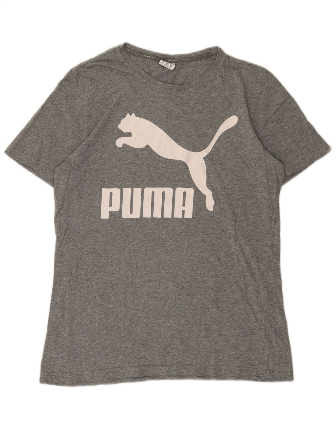 Męski T-shirt z grafiką Puma, średni szary, nakrapiany