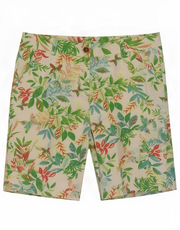 Damskie spodenki Chino Benetton UK 12 Medium W32 Wielokolorowa bawełna w kwiaty