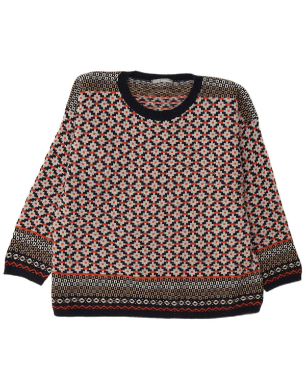 Marks & Spencer Damski sweter z dekoltem w łódkę UK 20 2XL Czerwony Geometryczny
