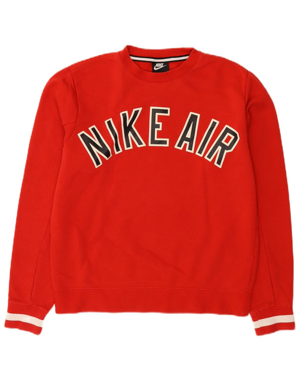 Męska bluza Nike Graphic o luźnym kroju, sweter XS, bawełniana w kolorze czerwonym, z blokami kolorów
