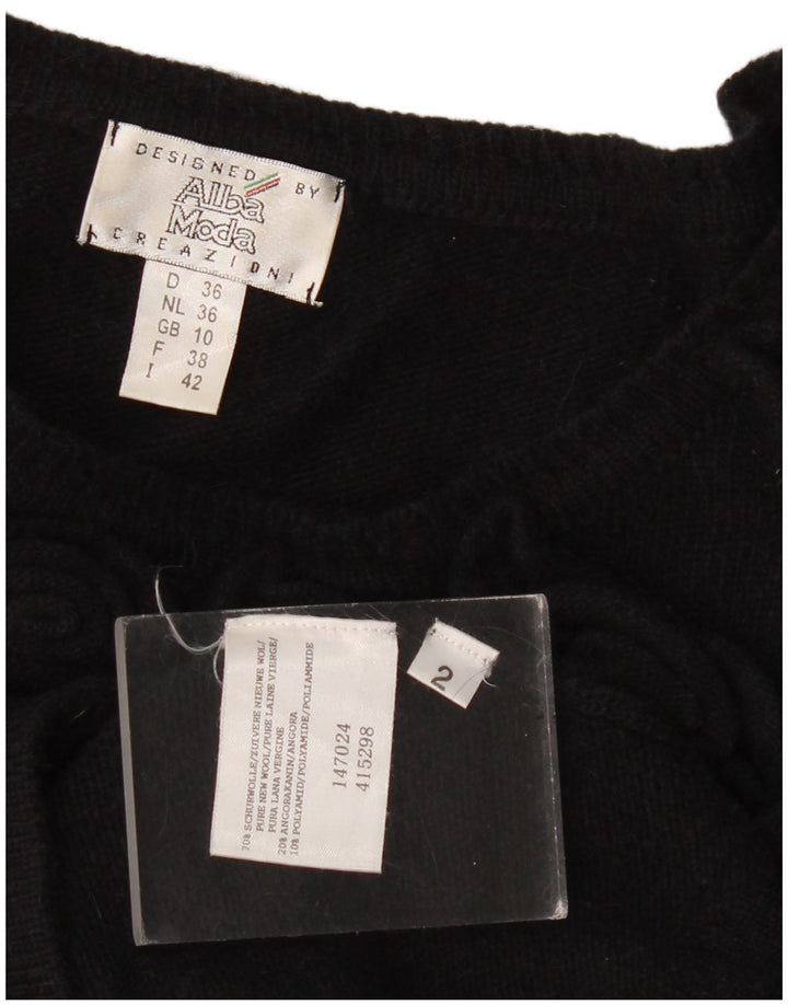 Alba Moda Damski sweter z dekoltem w łódkę UK 10 Mały Czarny Nowa Wełna