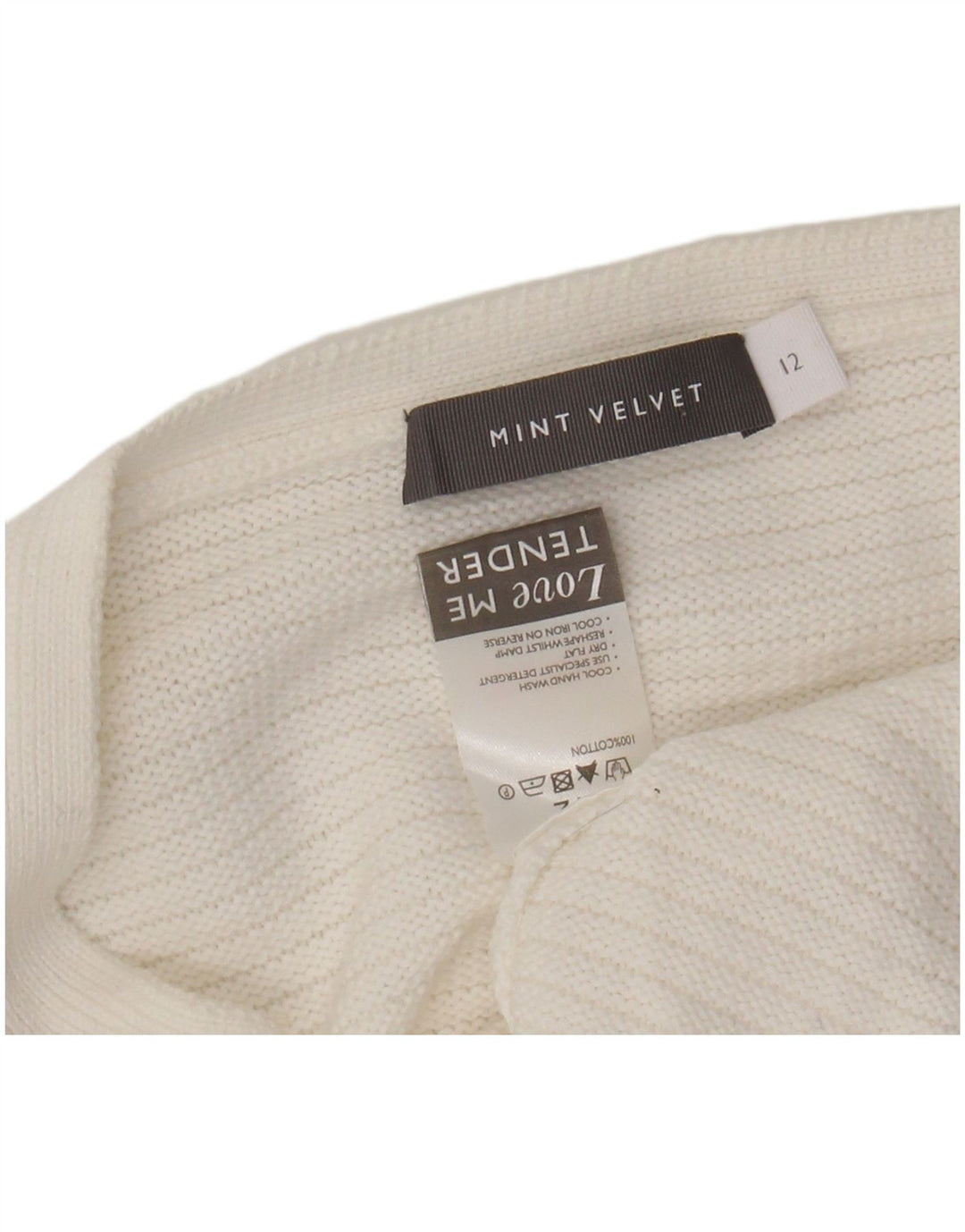 Damski sweter rozpinany MINT VELVET z rękawem 3/4, UK 12, średni biały