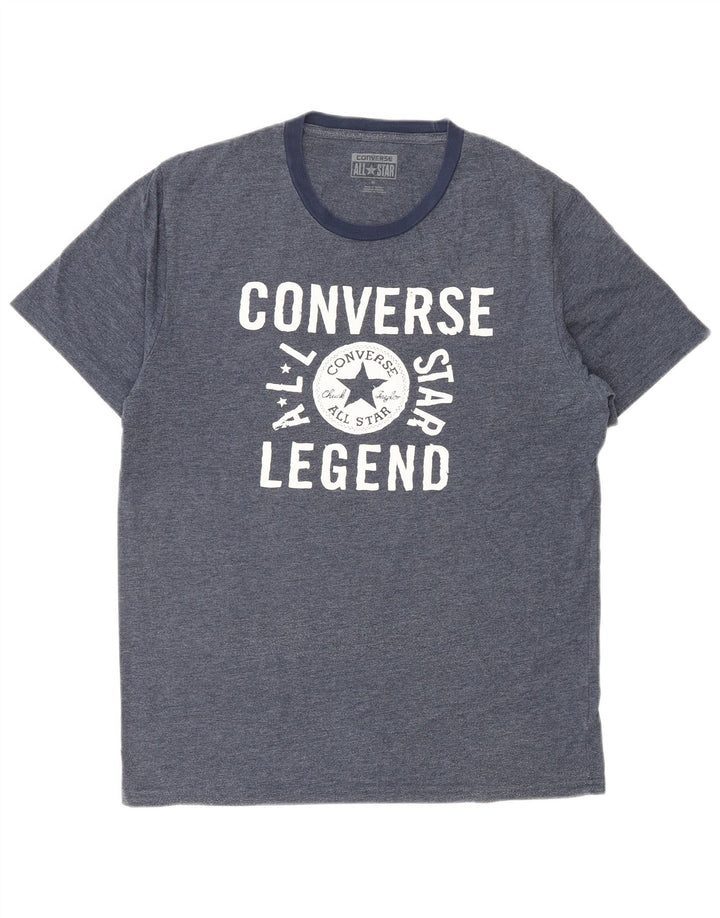 Męski T-shirt z grafiką CONVERSE, średni, granatowy